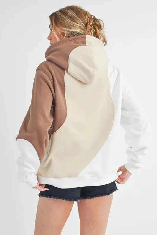 Aemi+Co Sweatshirts & Hoodies Aemi + Co Color Block Hoodie with Kangaroo Pocket
