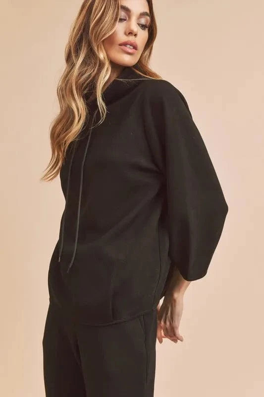 Aemi+Co Sweatshirts & Hoodies Aemi + Co Lightweight Drawstring Mock Neck Sweatshirt