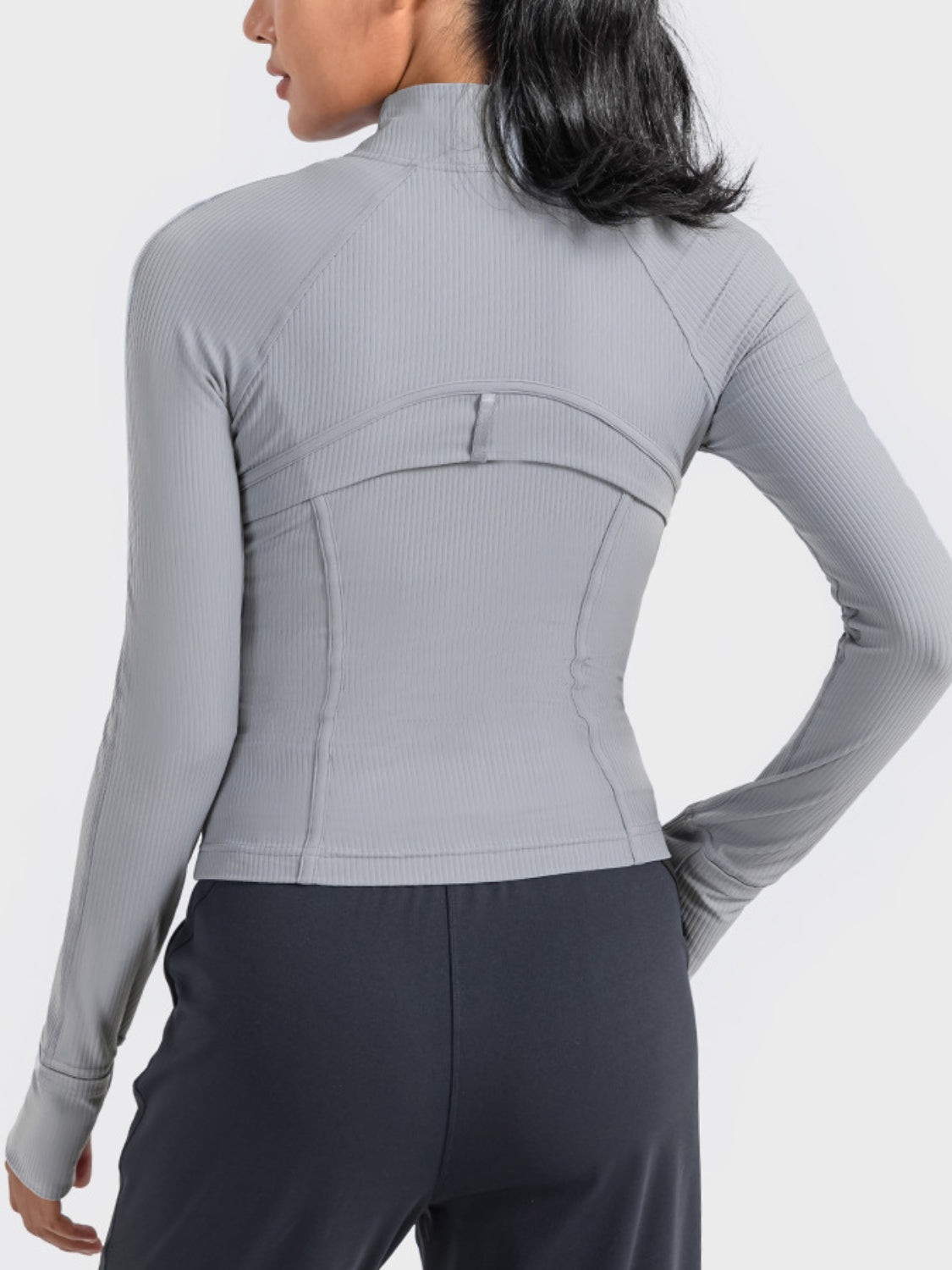 Zip up long sleeve sports jacket front view