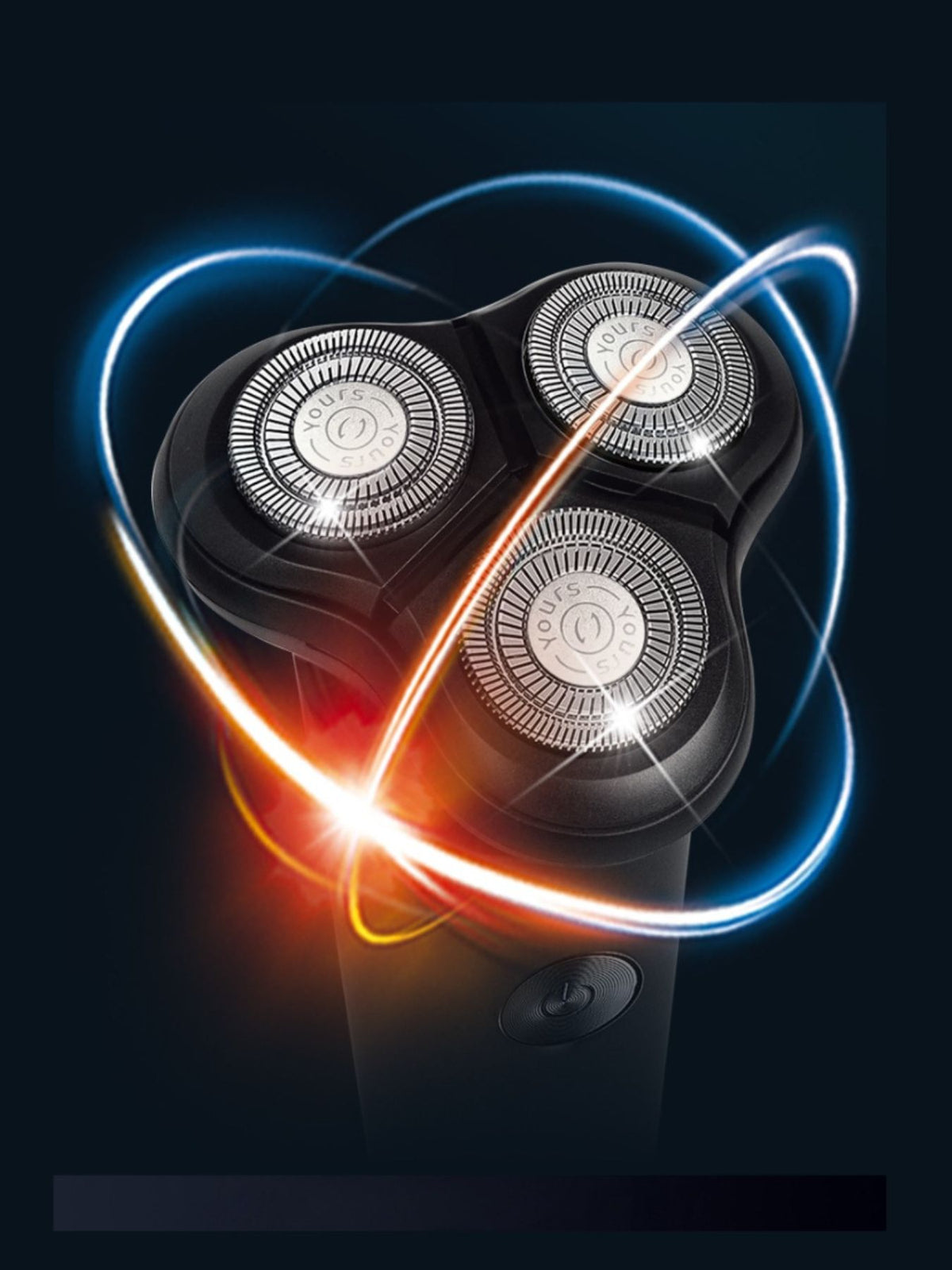 Electric shaver being used on face