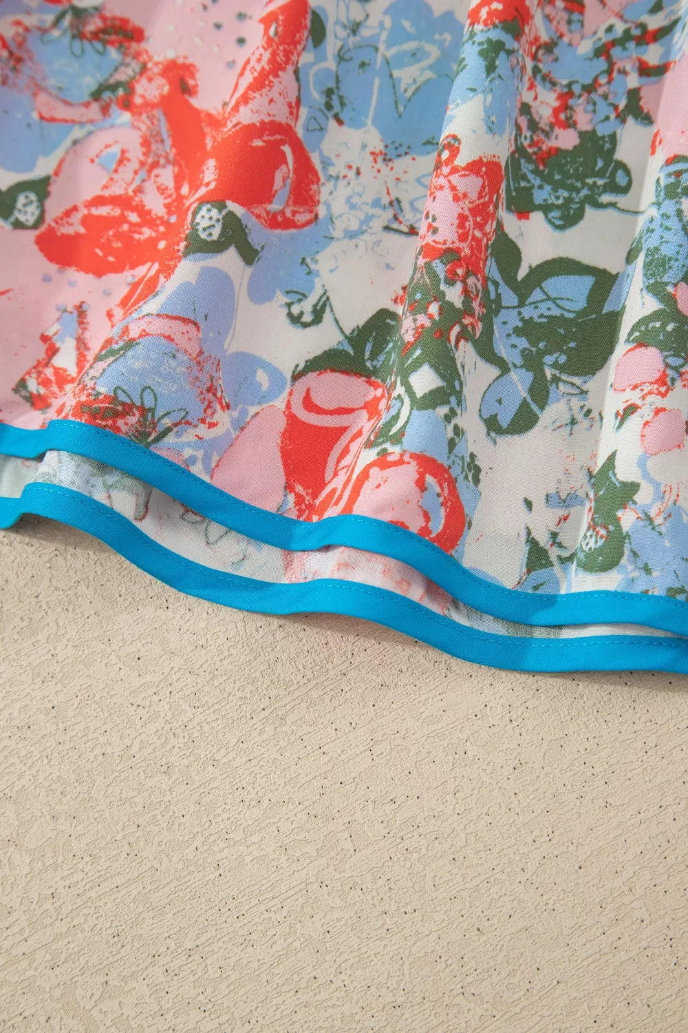 Floral print V neck flutter sleeve maxi dress side view