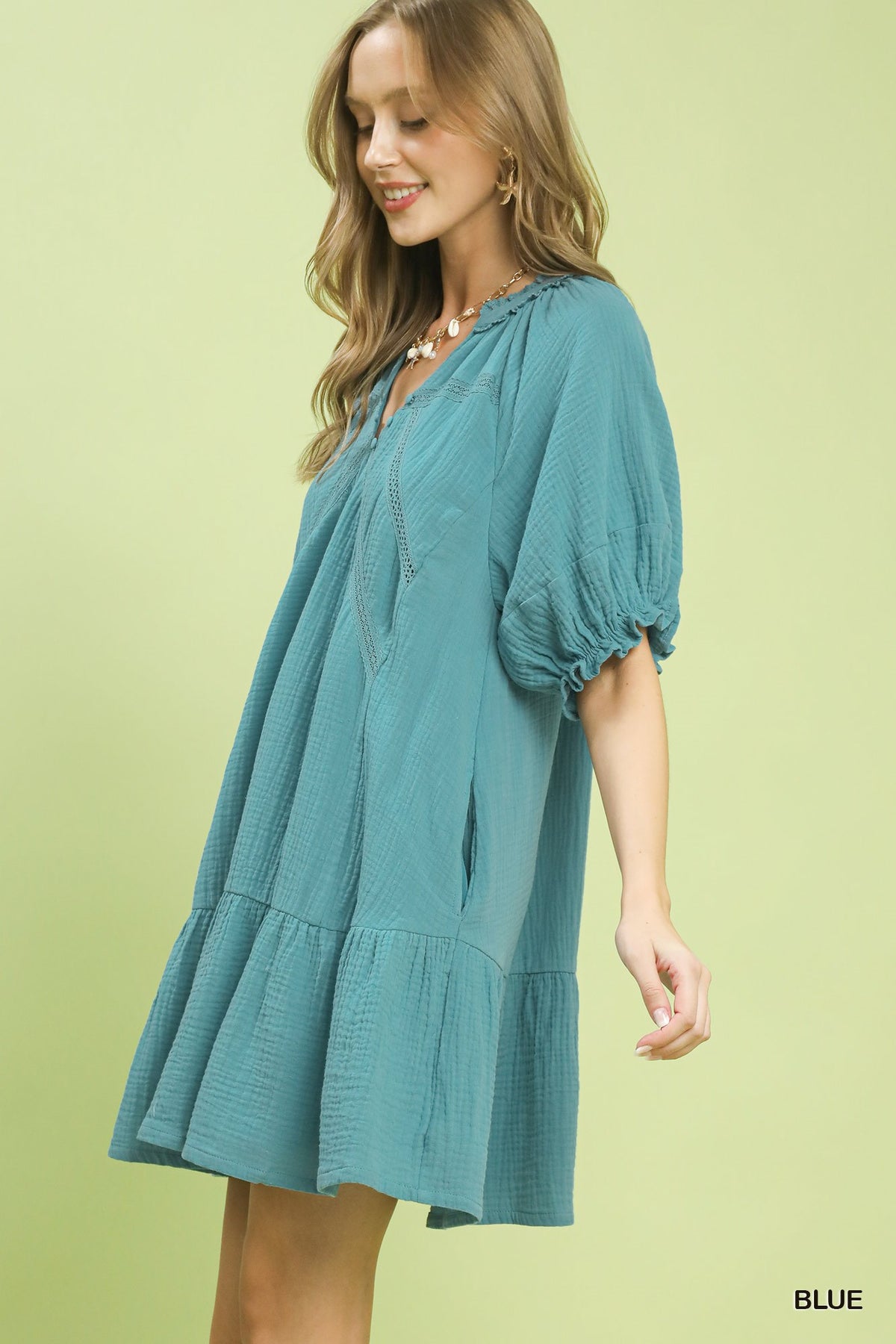 Cotton Gauze Mini Dress back view