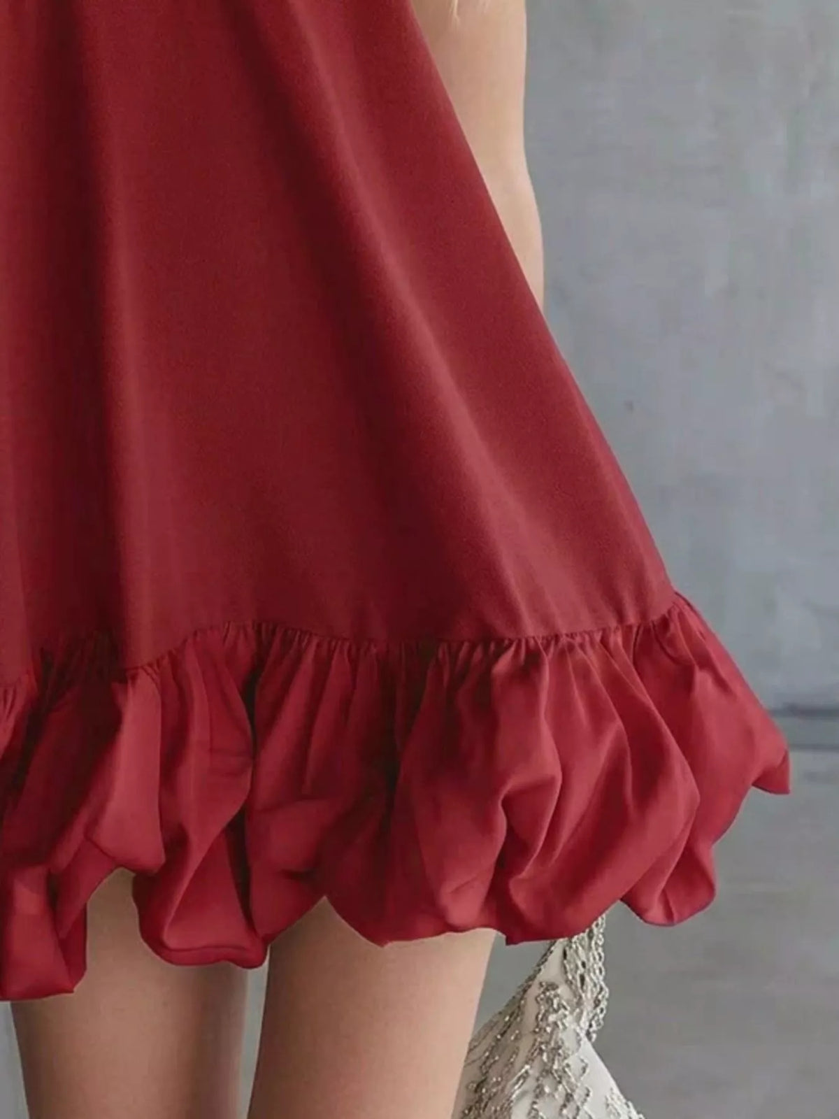 V neck mini dress back view