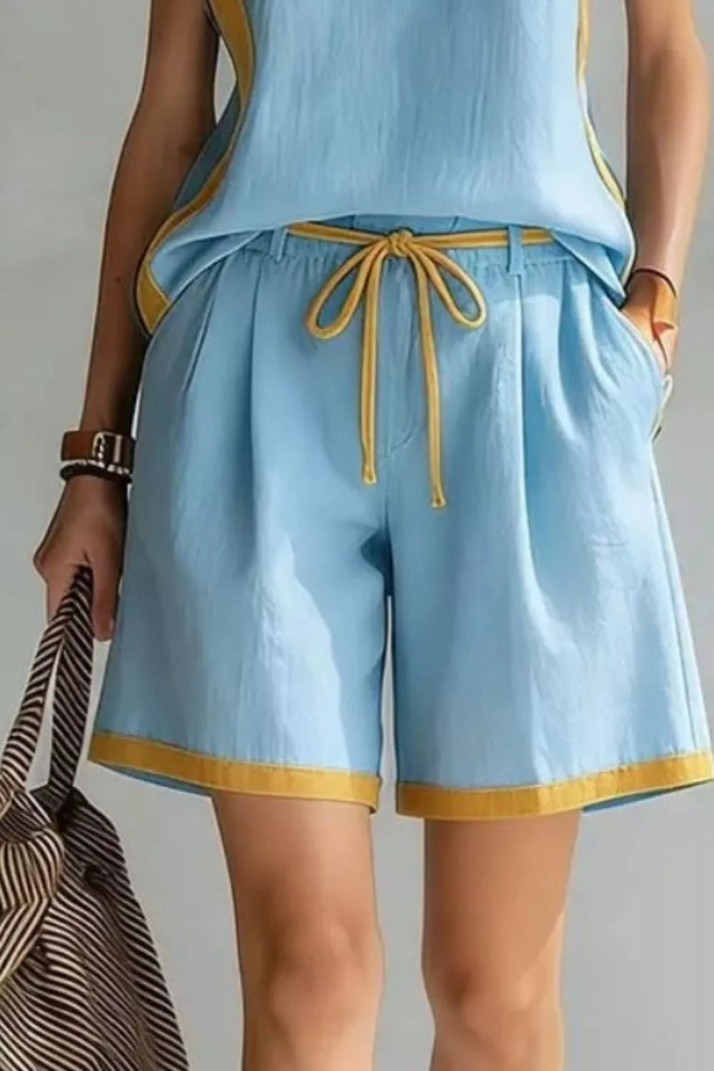 Two piece tank and shorts back view