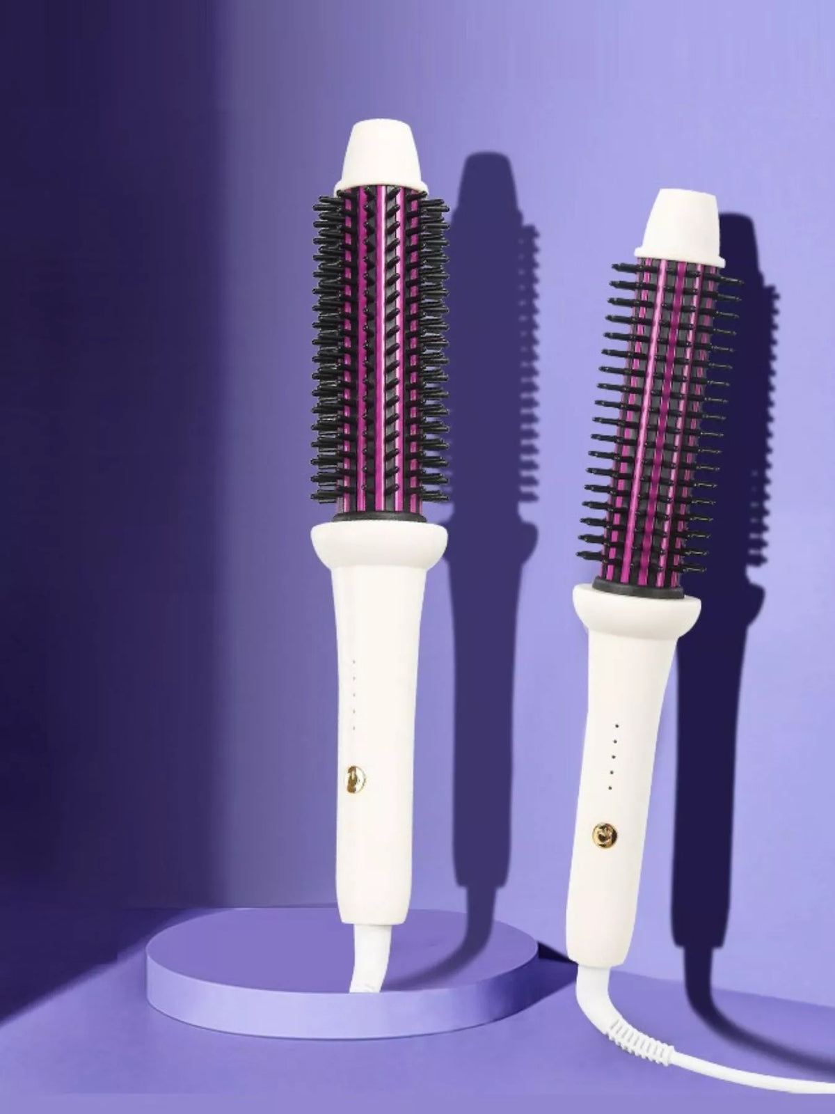 Curling iron in use curling hair