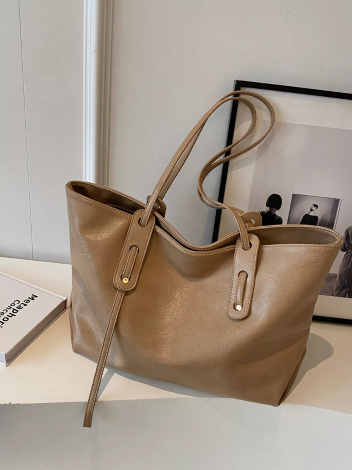 Interior of large slouchy purse