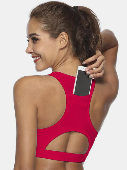 Cutout Scoop Neck Active Tank Deep Red - Fashorio