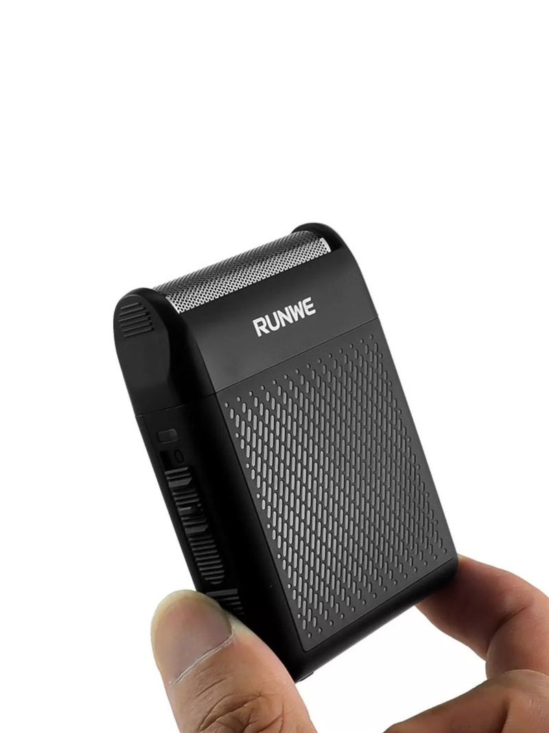 Rechargeable portable shaver in black
