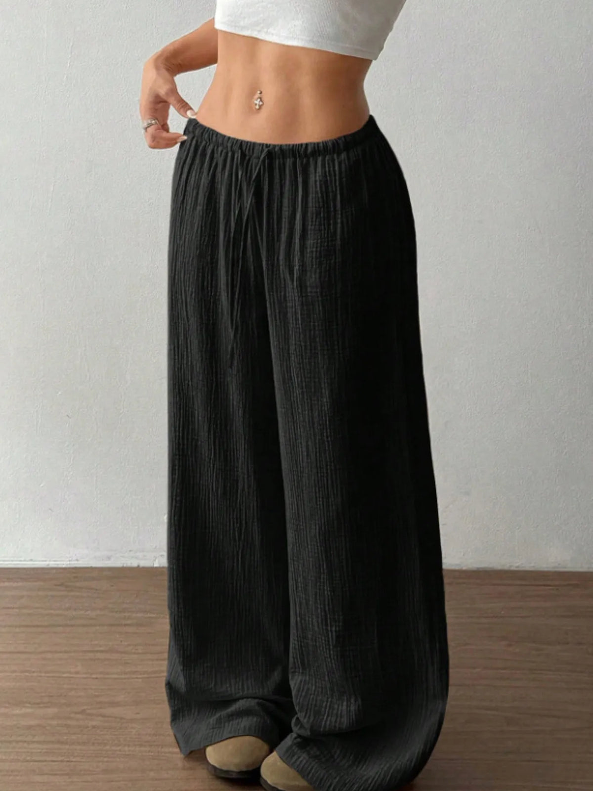Wide Leg Casual Pants with Stretch, view 20