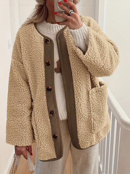 Sherpa Button-Up Outerwear - Fashorio