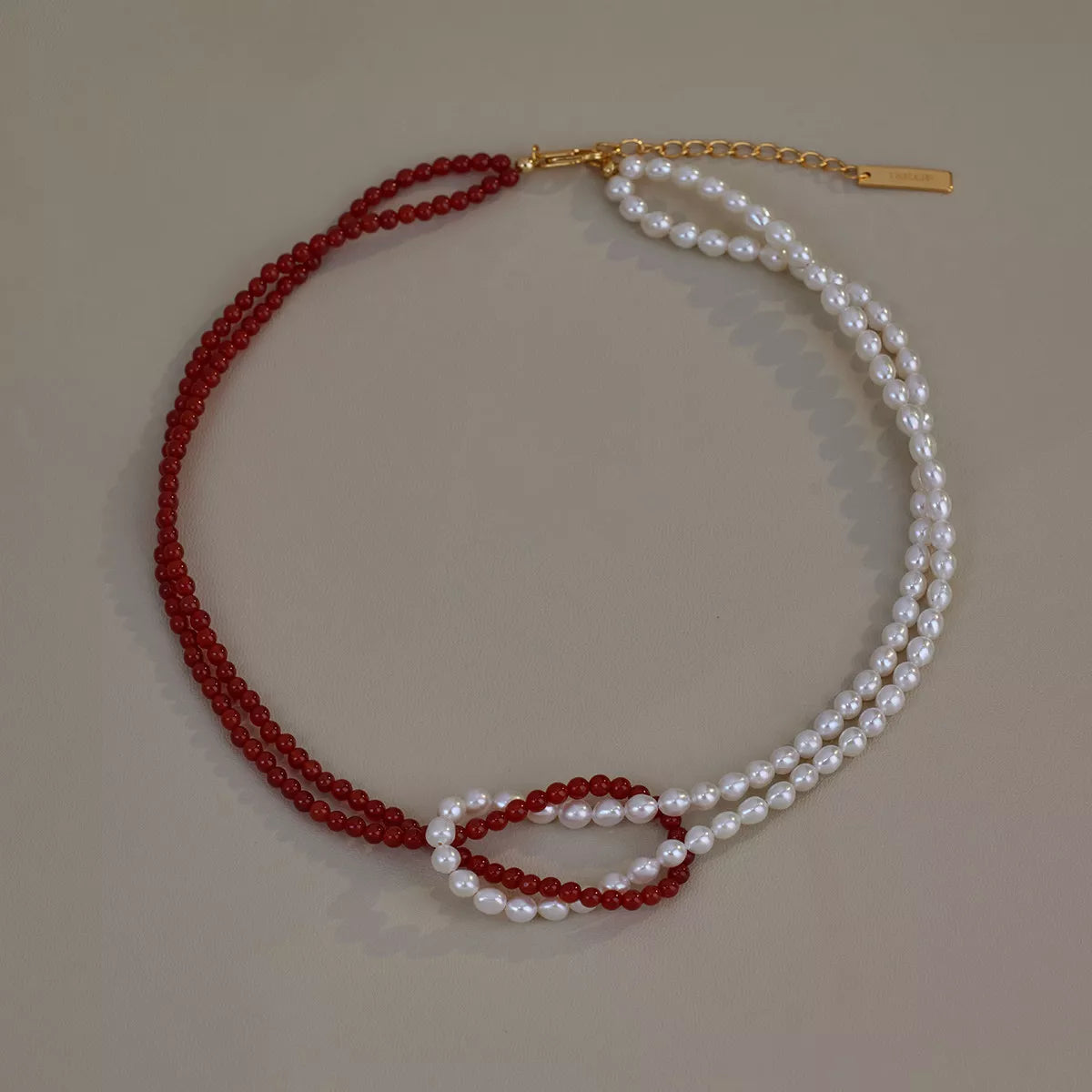 Double layered necklace styled view