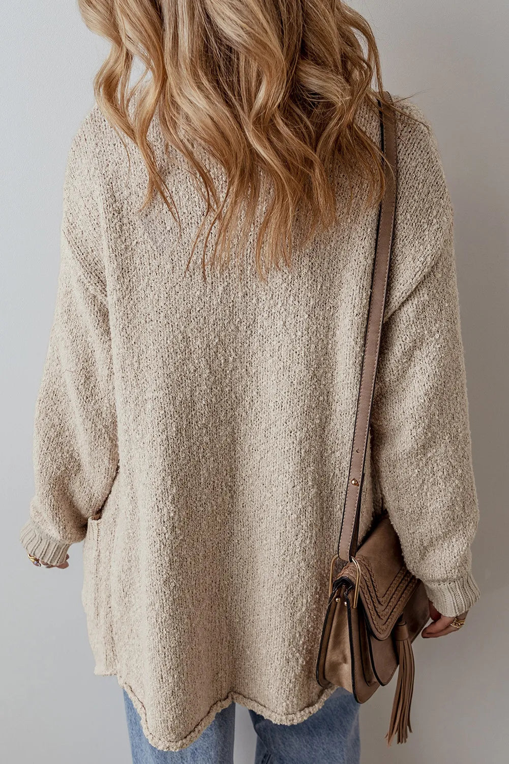Pocketed Button Up Long Sleeve Cardigan - Fashorio