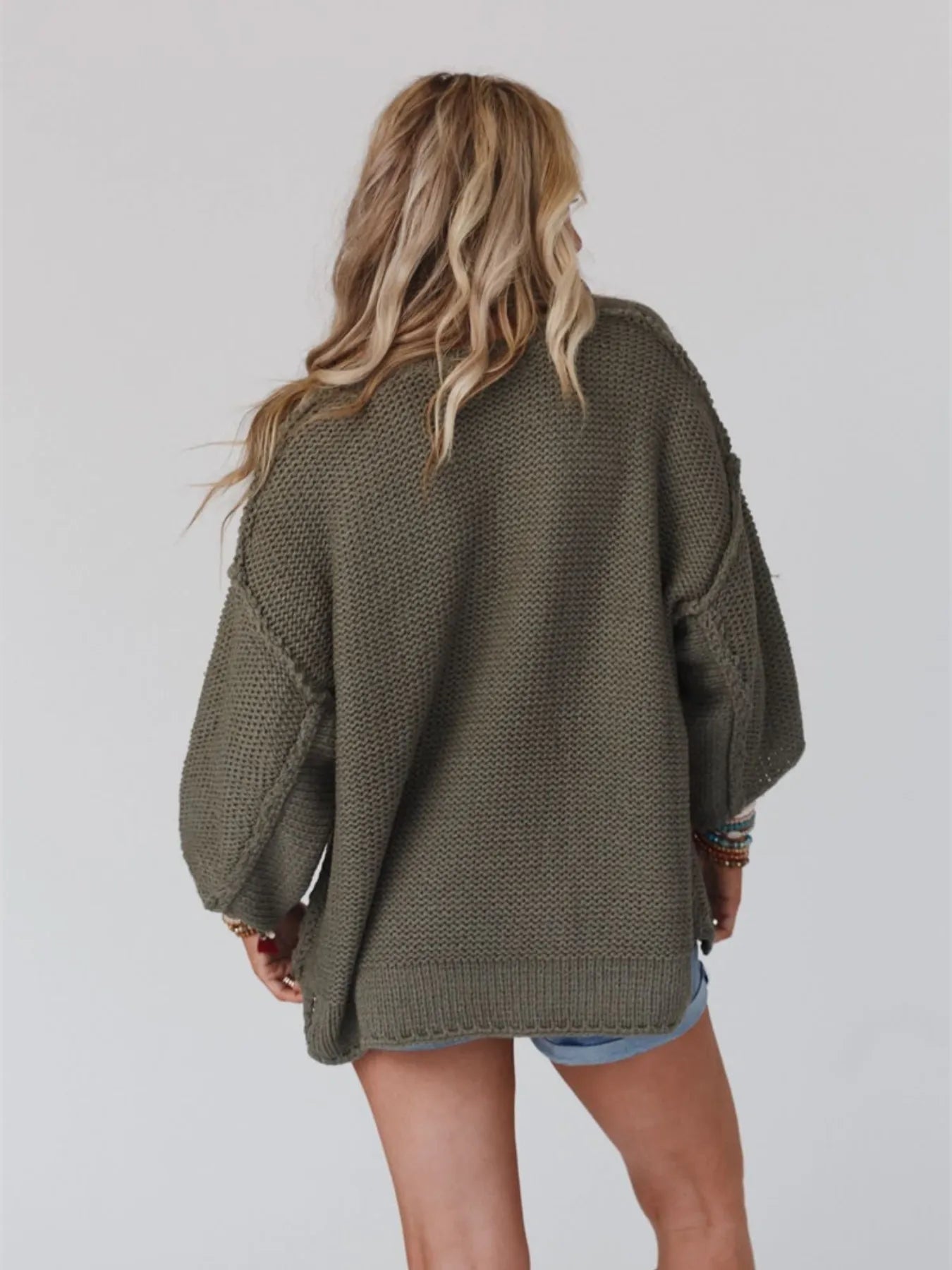 Aimee Knit Tops Round Neck Oversized Knit Top with Relaxed Fit
