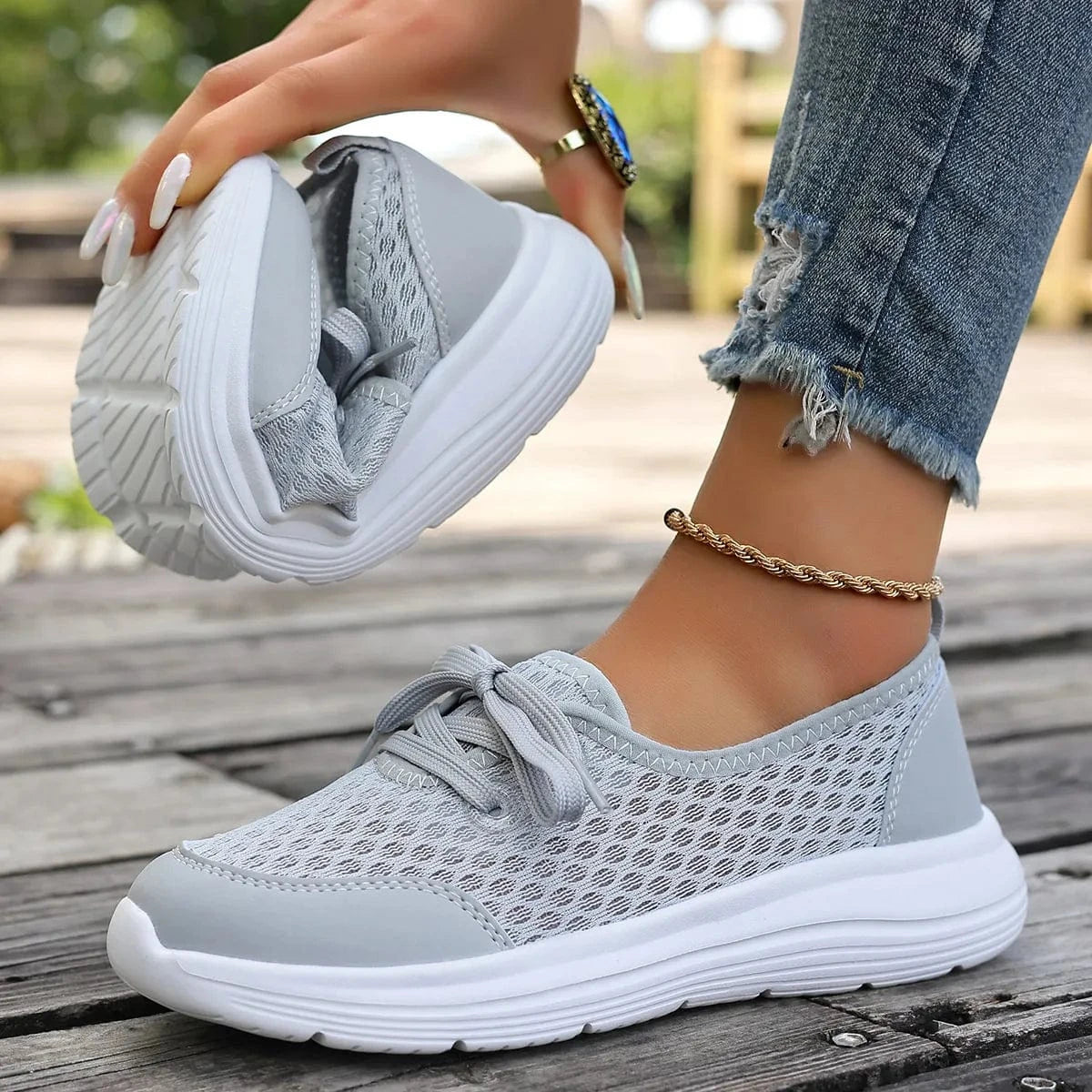 Aloha Sandals Sneakers Gray / 36 Breathable Mesh Sneakers