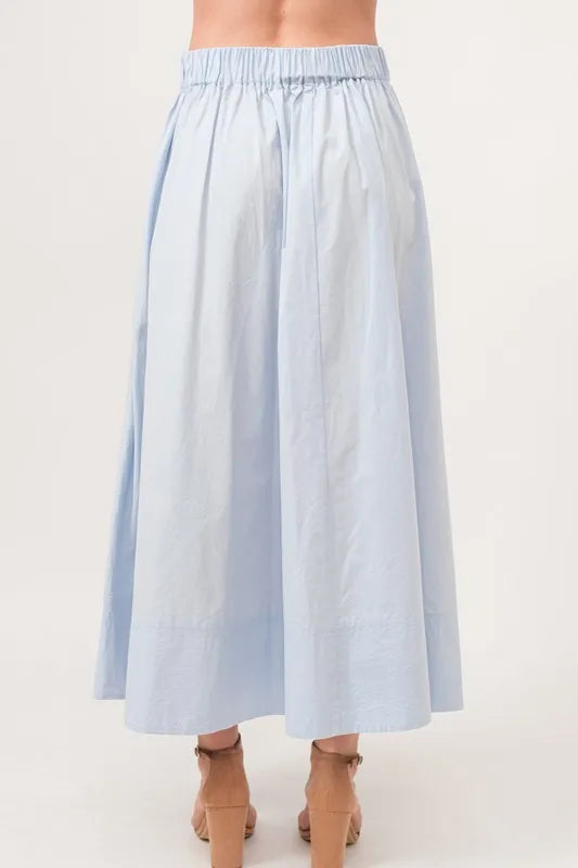 And The Why And The Why A-line Flowing Elastic Back Midi Skirt