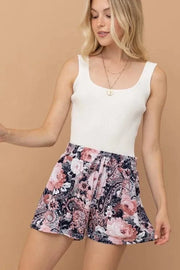 And The Why MAUVE MULTI / S And The Why Wrinkle-free Stretchy Cooling Fabric Shorts