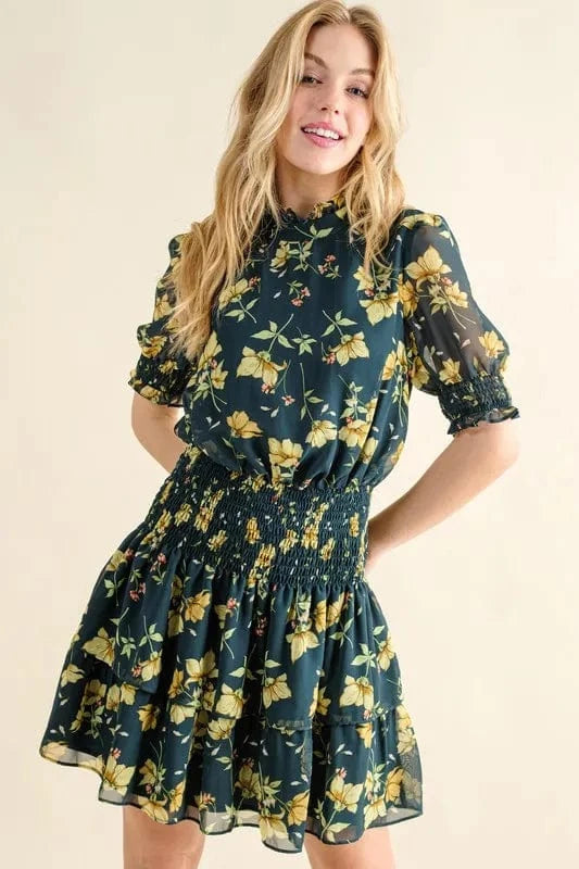 And The Why Mini Dresses And The Why Floral Print Smocked Waist Mini Dress