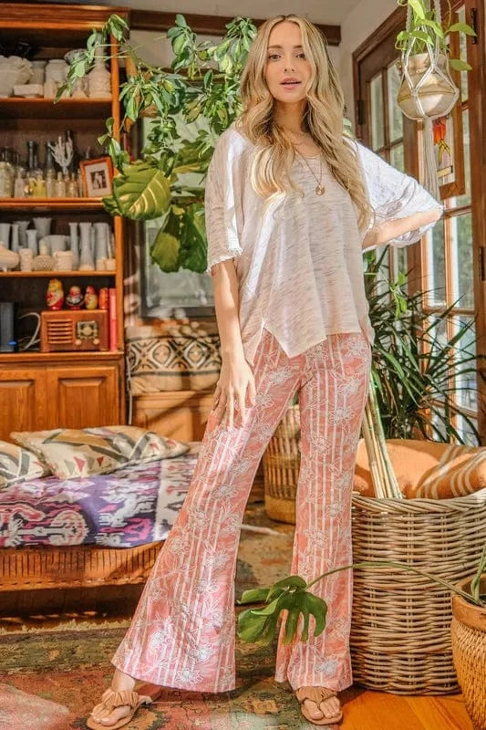 And The Why ORANGE / S And The Why Wrinkle-Free Stretch Bell Bottom Flare Pants