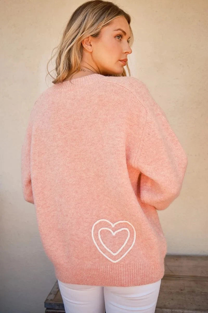 And The Why Sweater Dresses And The Why WIFEY & Heart Round Neck Sweater