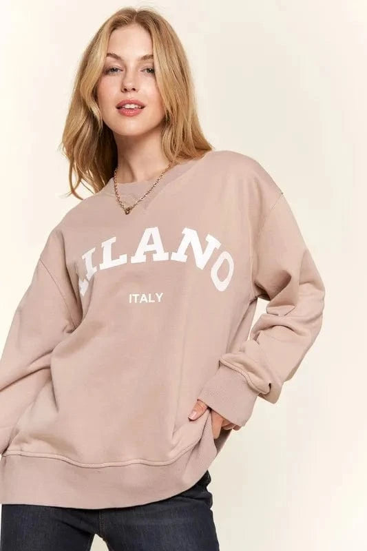 And The Why Sweatshirts & Hoodies TAUPE / S And The Why Washed Milano Pullover Sweatshirt