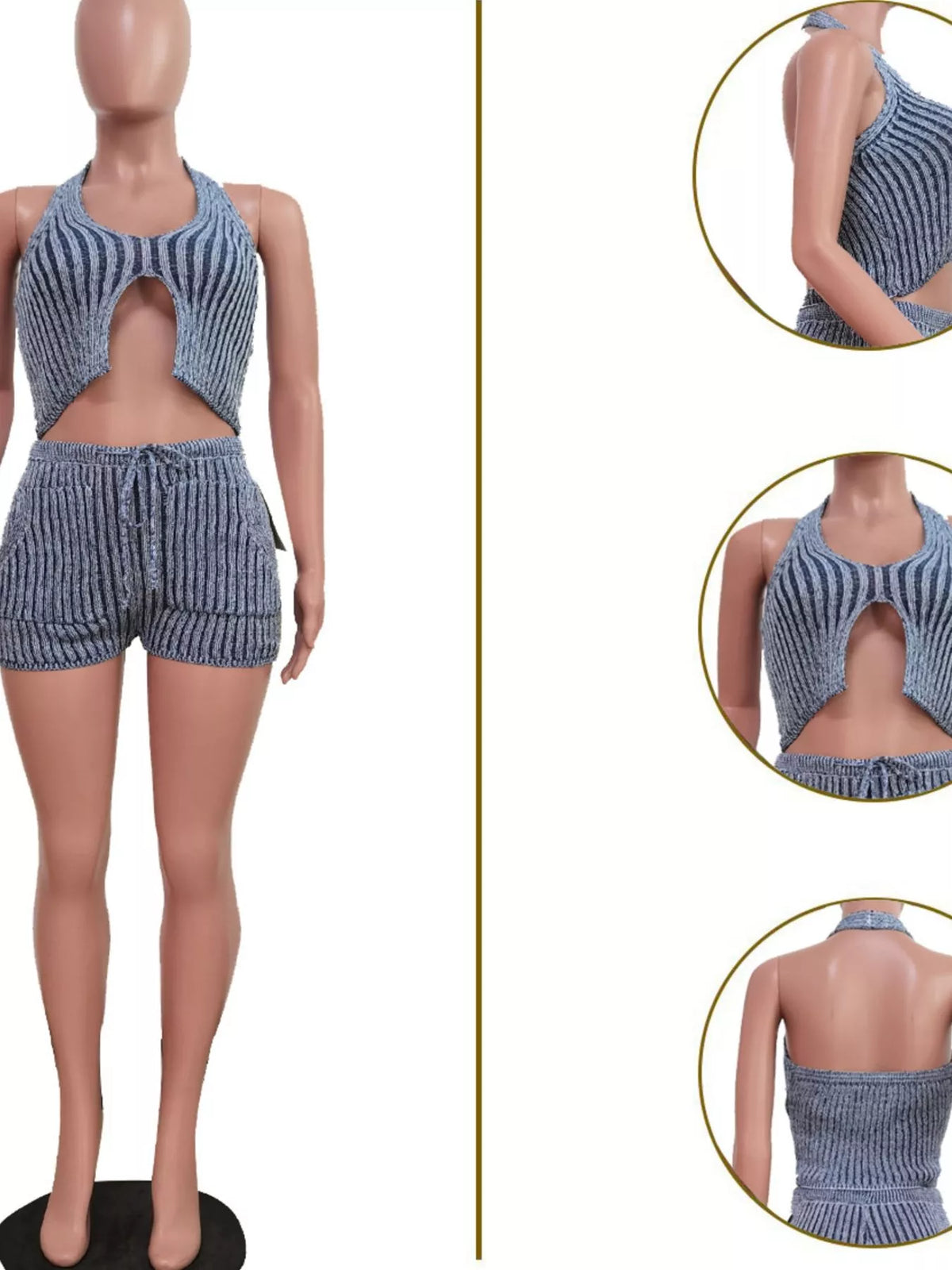 Halter neck set full summer look