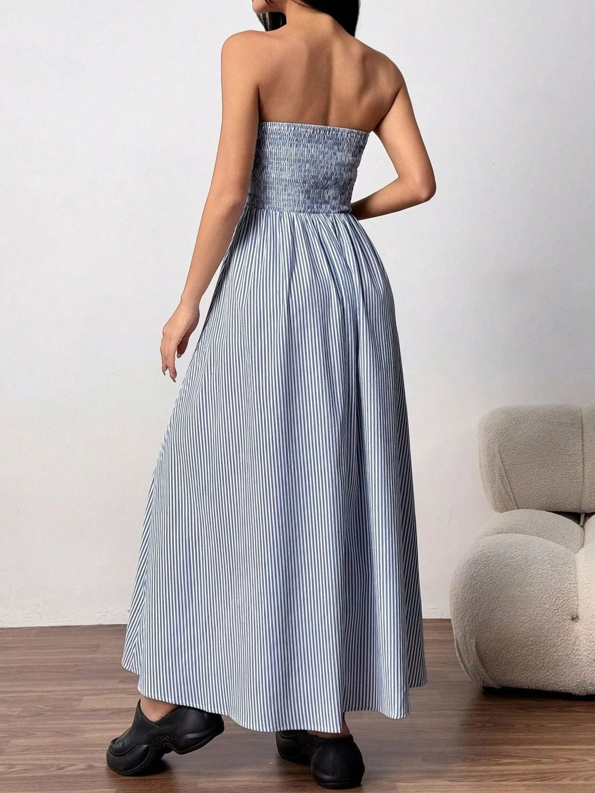 Full length striped maxi dress