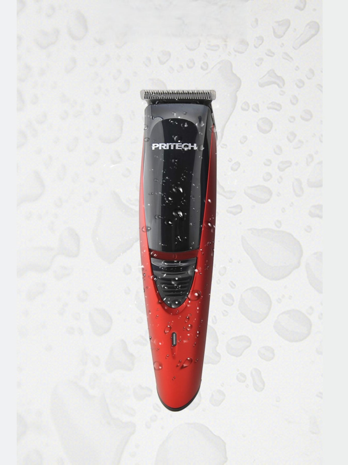 Cordless rechargeable hair clipper in red