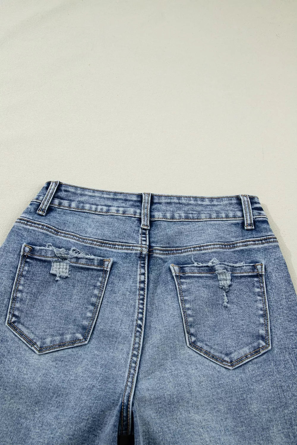 Cuffed Straight Leg Loose Jeans, view 9