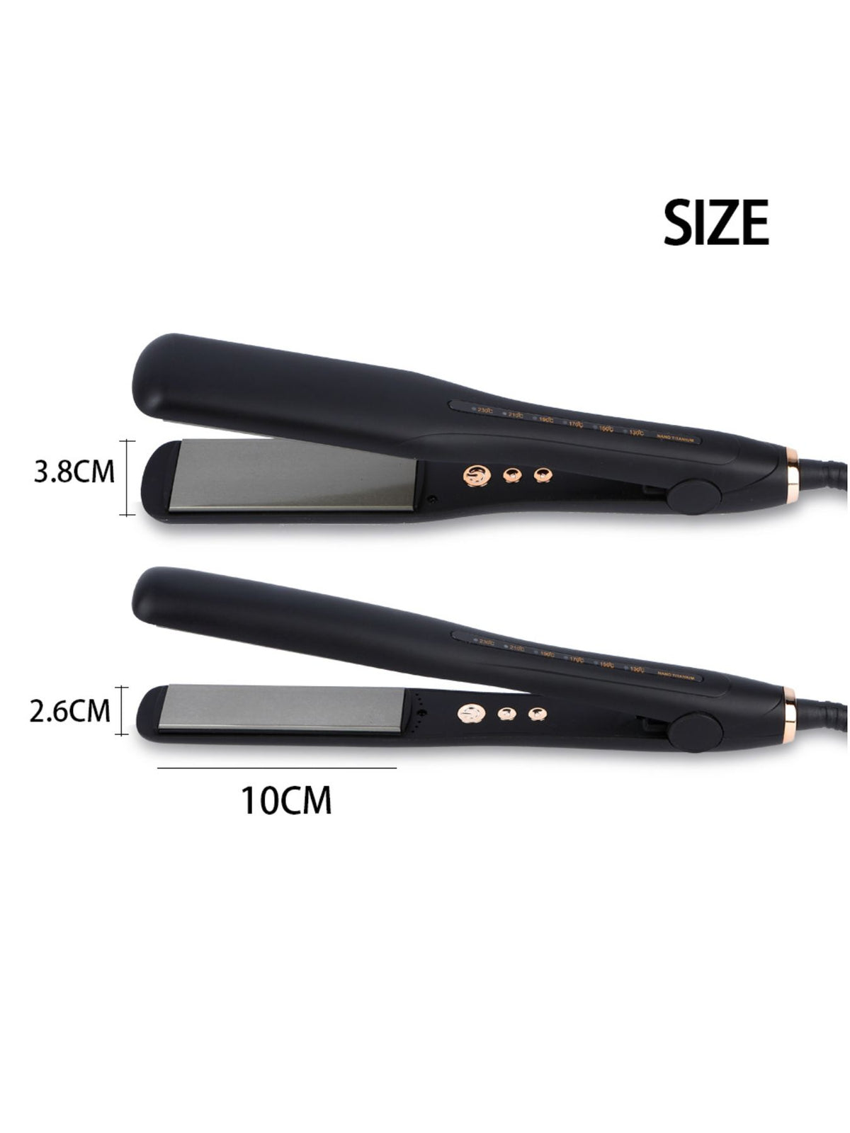 Hair straightener with temperature display