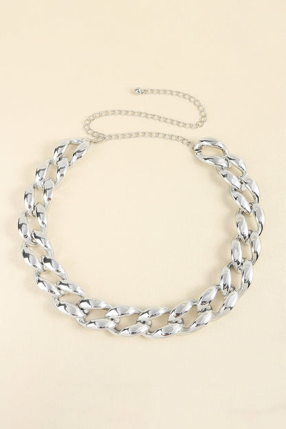 1.2" Width Acrylic Curb Chain Belt - Fashorio
