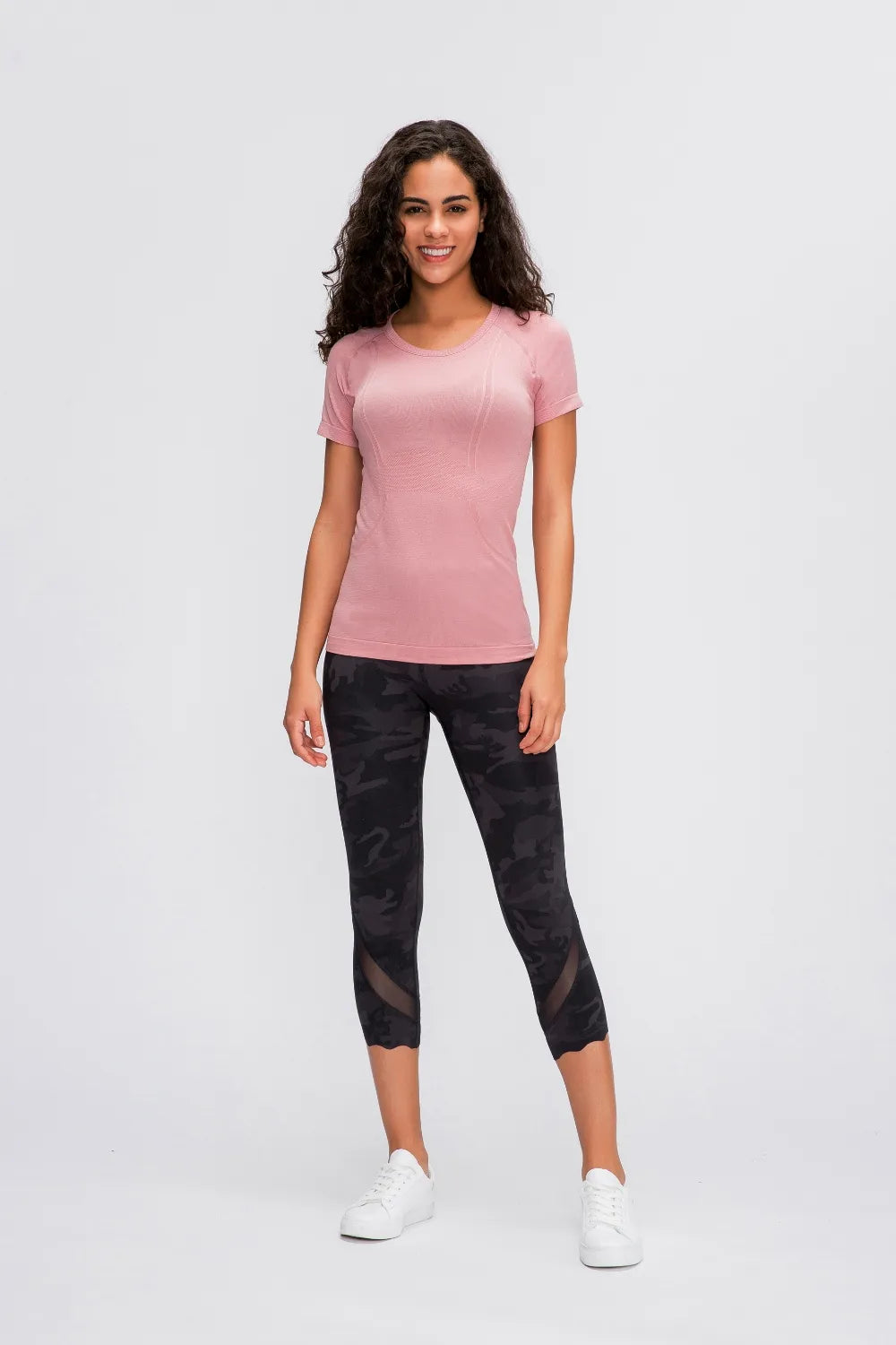 Millennia Round Neck Short Sleeve Active T-Shirt - Fashorio