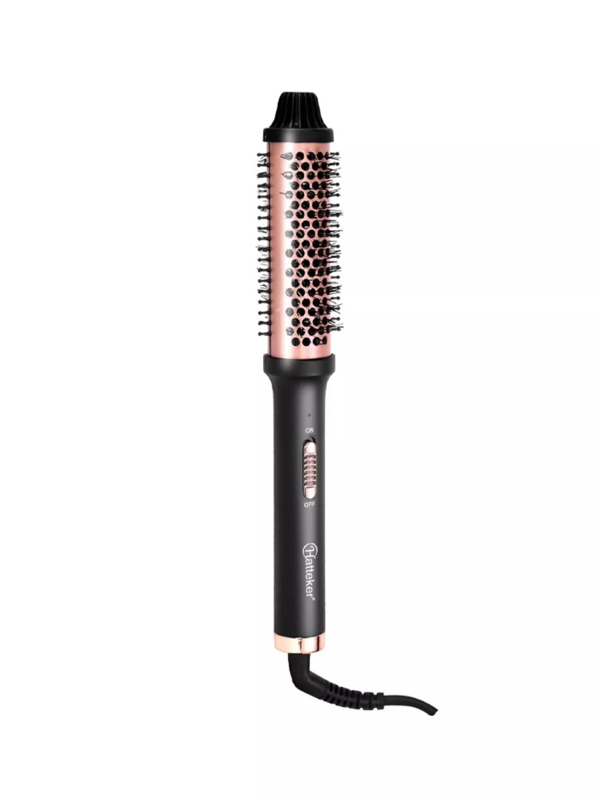 Curling iron held in hand while styling