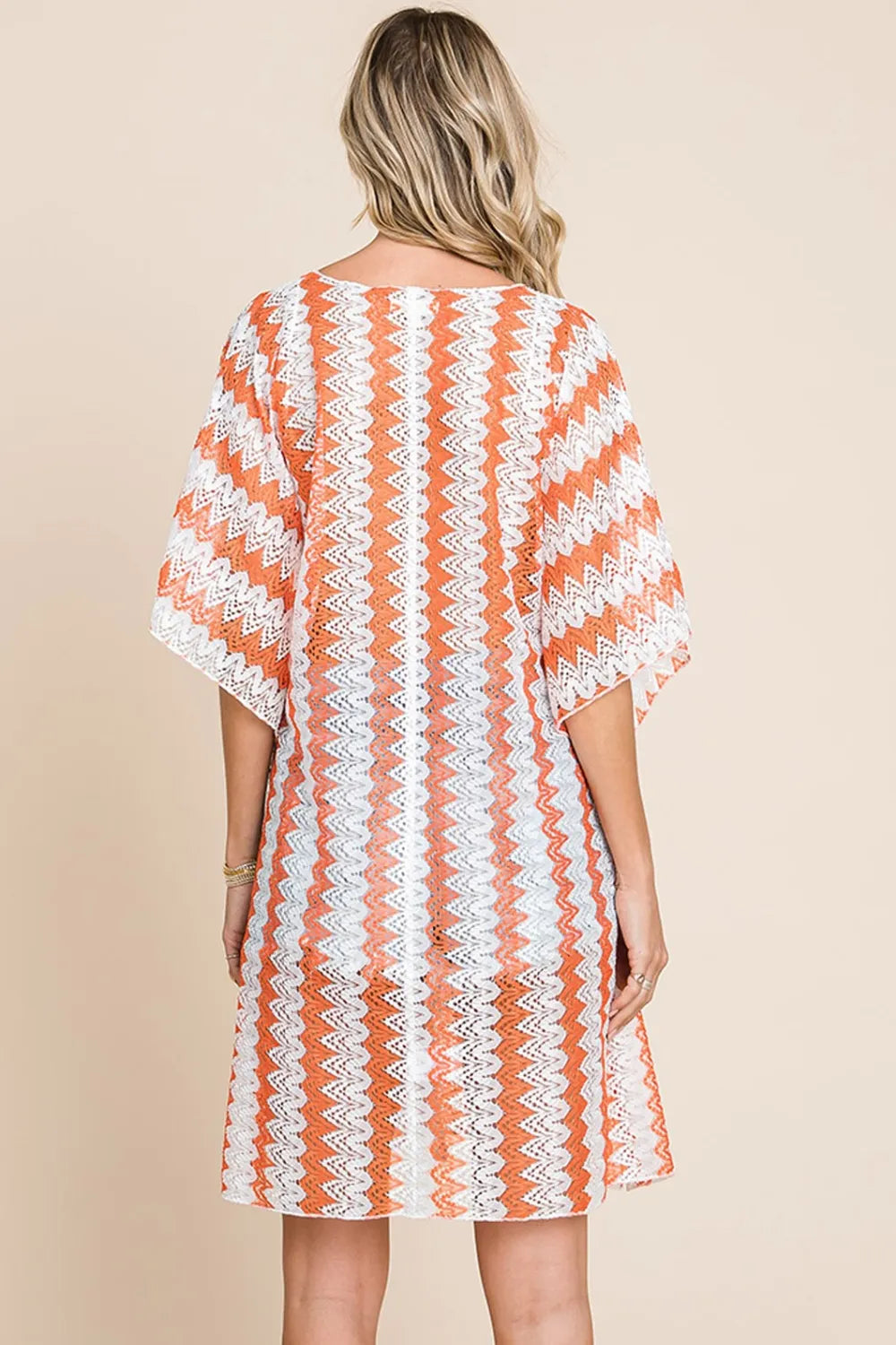Crochet lace cover up tie closure detail