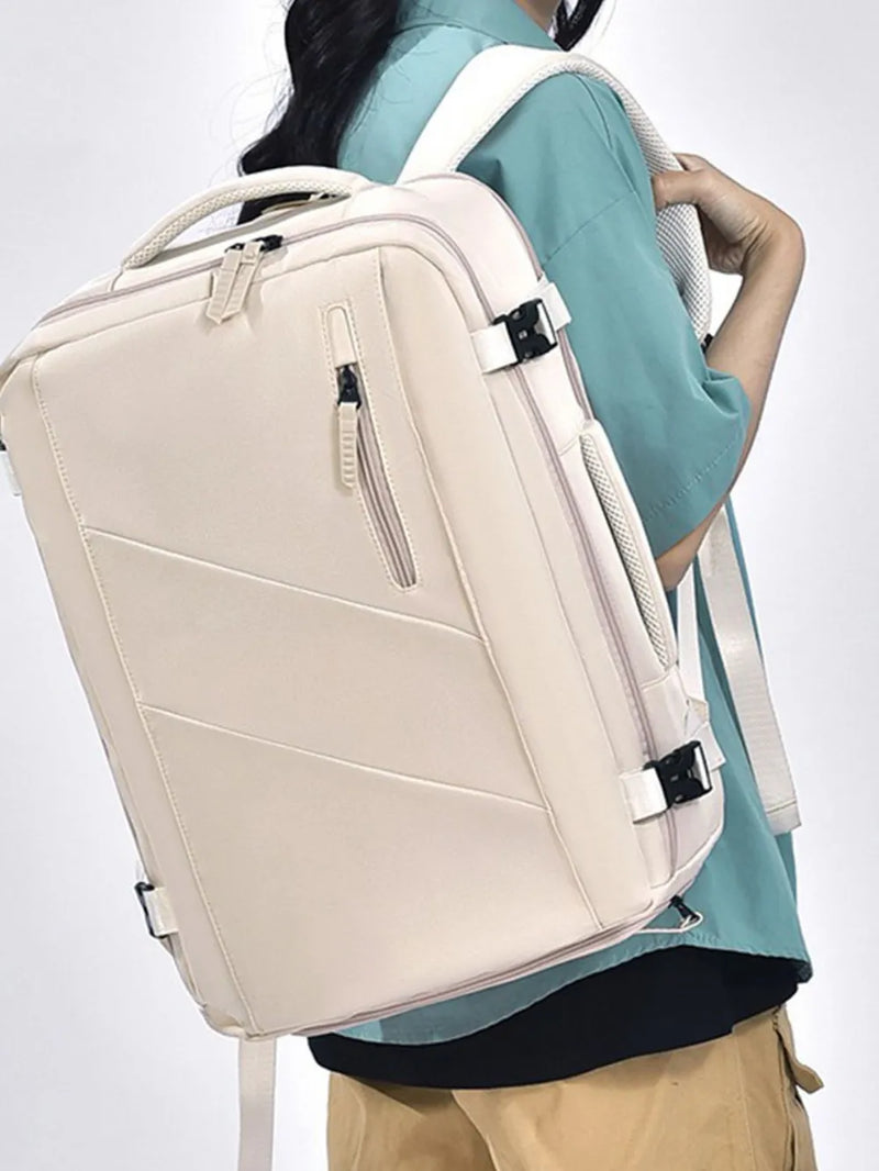 Oxford cloth adjustable strap backpack front view