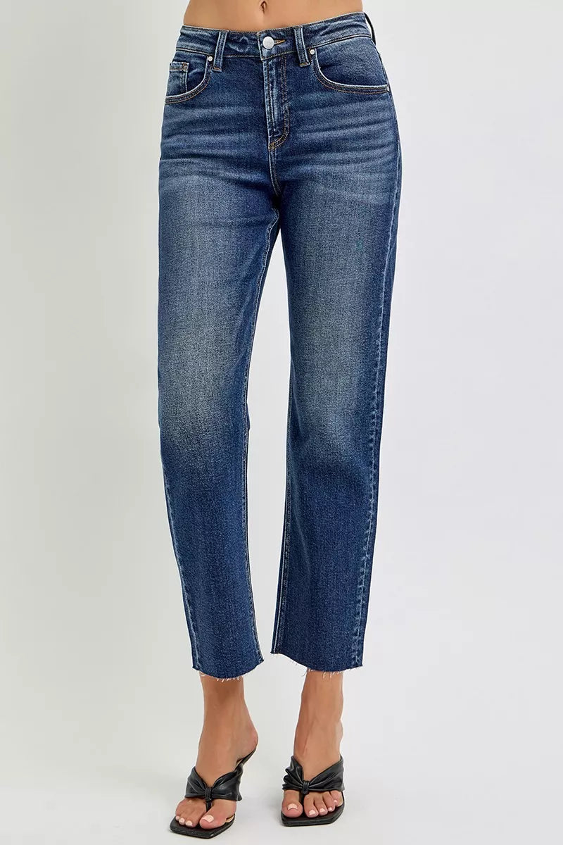 RISEN slim barrel jeans back view with pockets