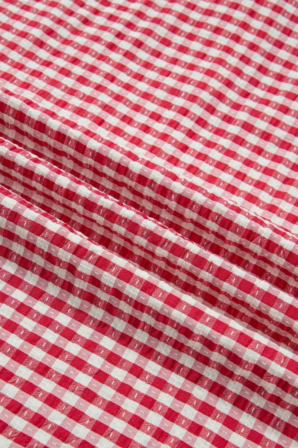 gingham half sleeve blouse front view