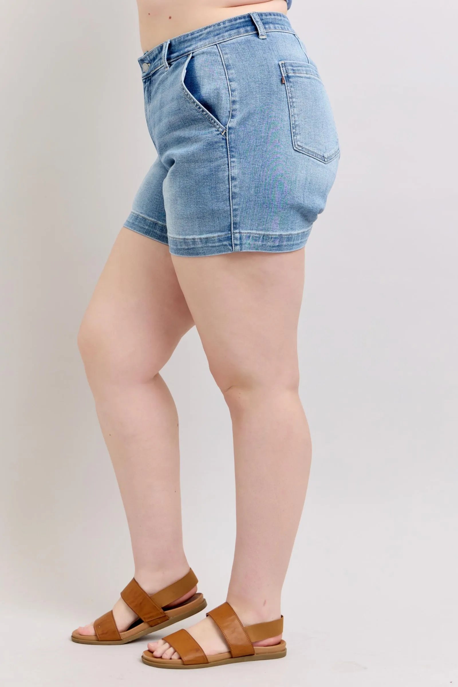 Judy Blue Plus Size High Rise Denim Shorts - Fashorio