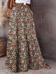Floral Print Maxi Skirt Multicolor - Fashorio