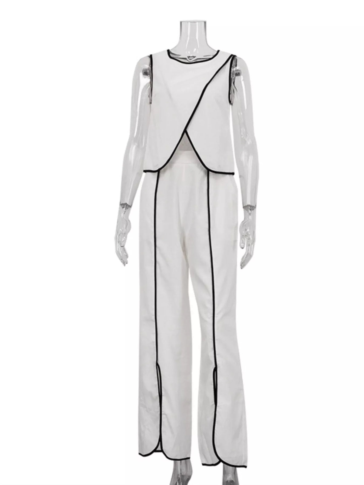 Wide leg pants set full length