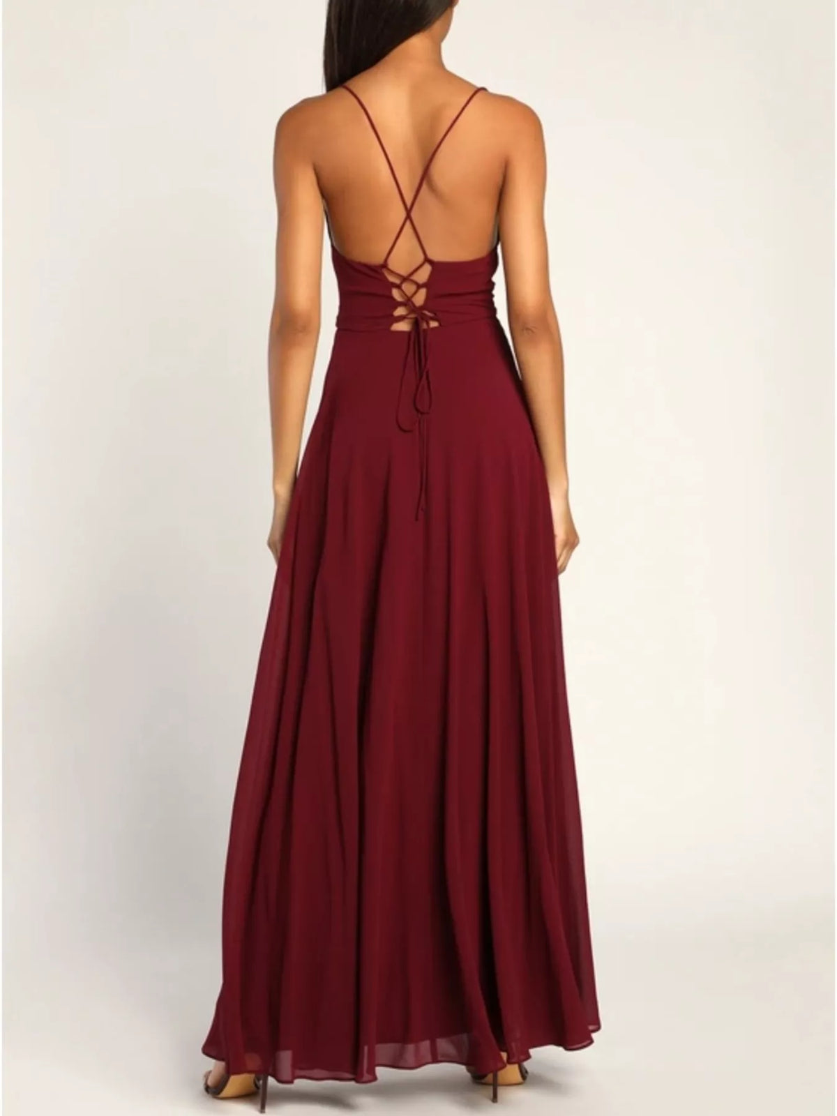 Alternate colourway of the cowl neck dress in a front view