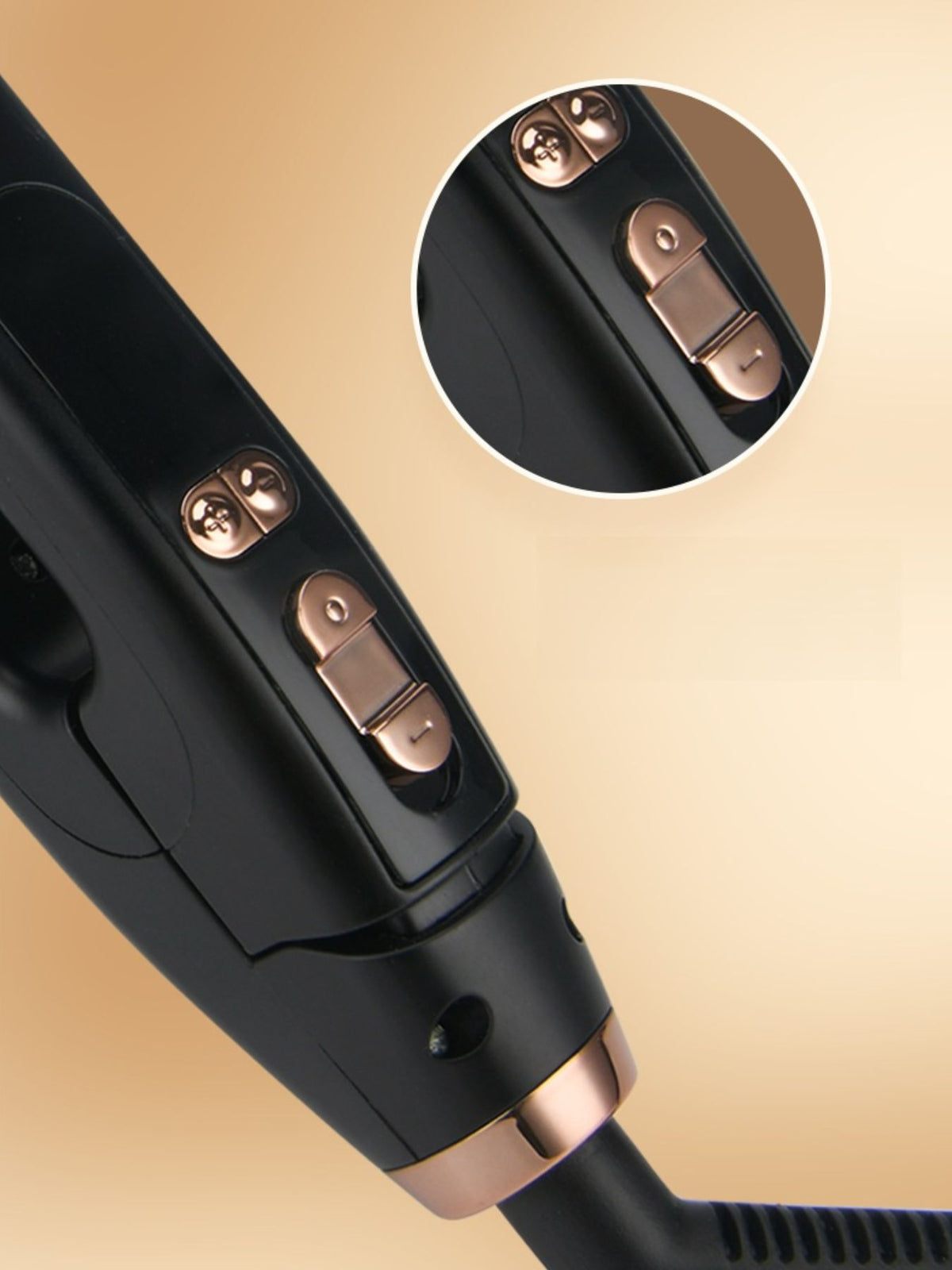 Straightener held in hand styling hair
