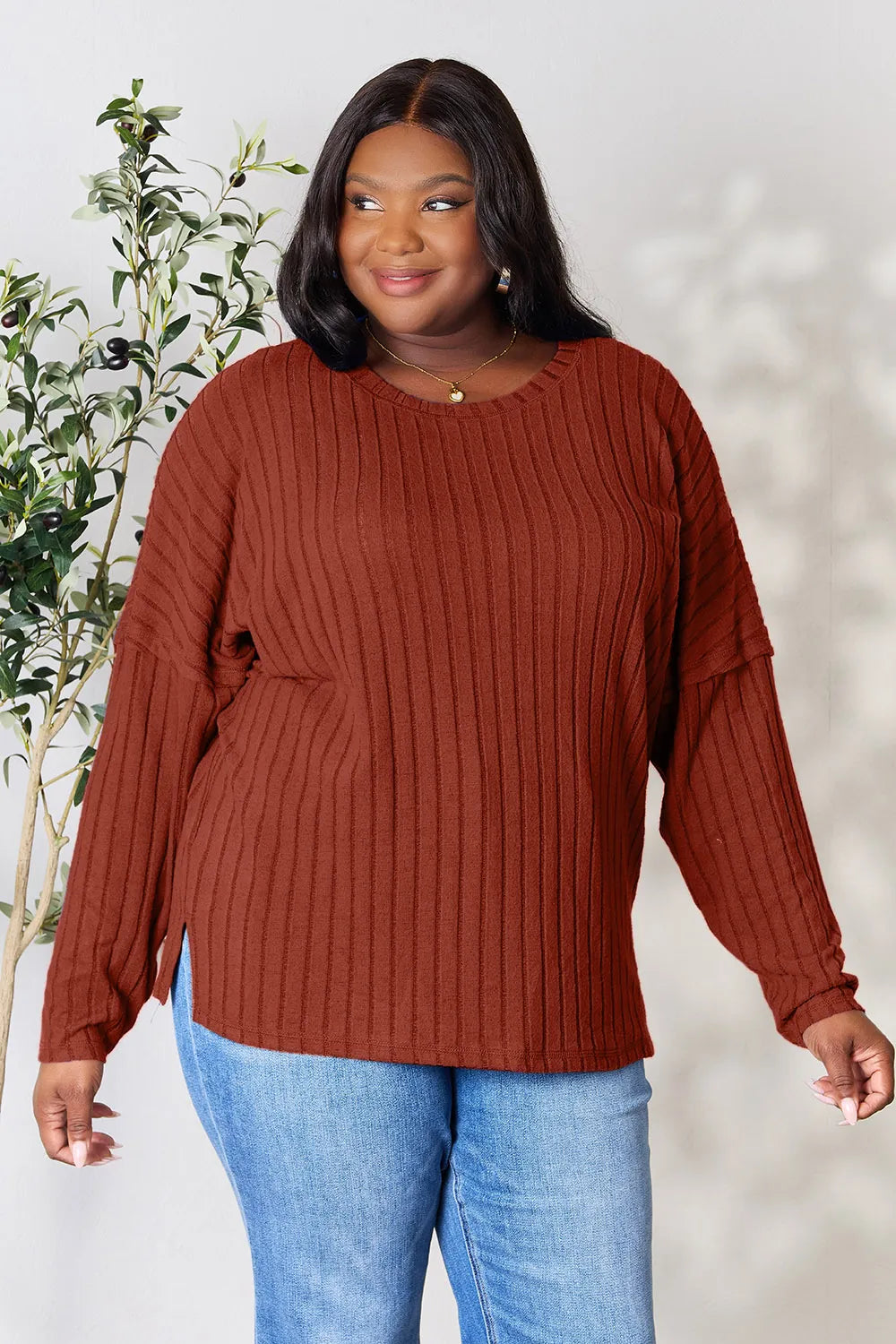 Close up of ribbed knit texture
