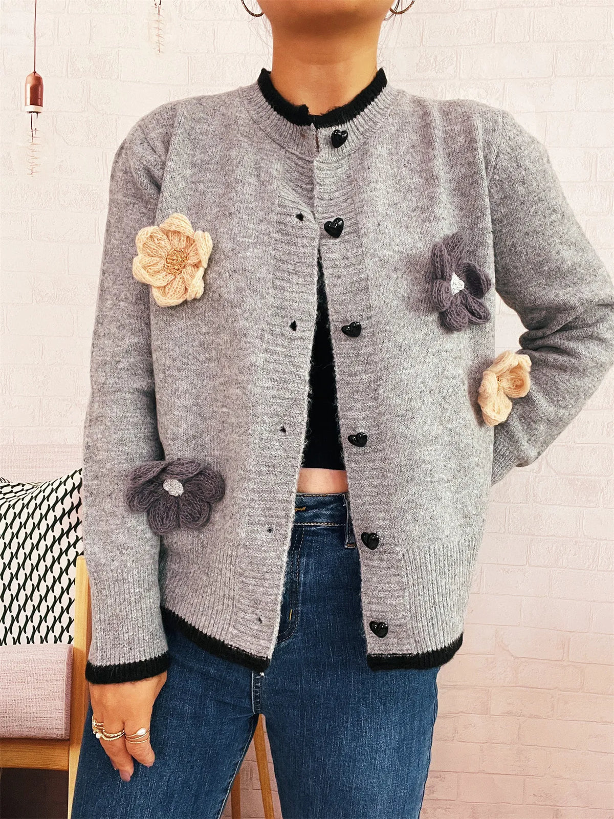 floral print cardigan color view