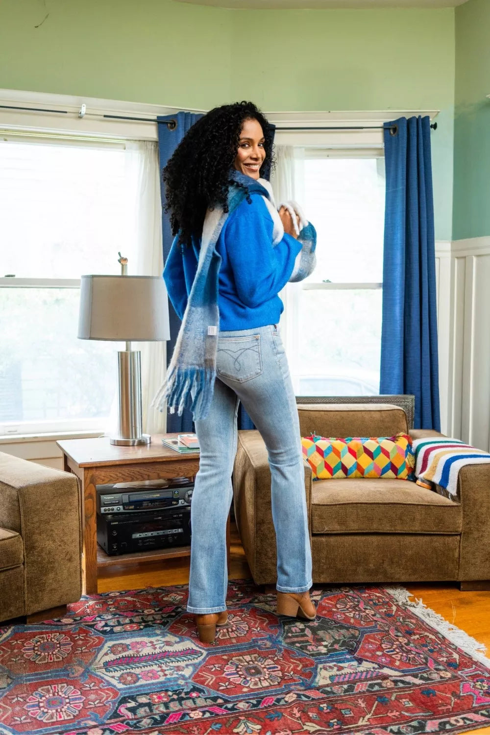 Judy Blue bootcut jeans light wash back view