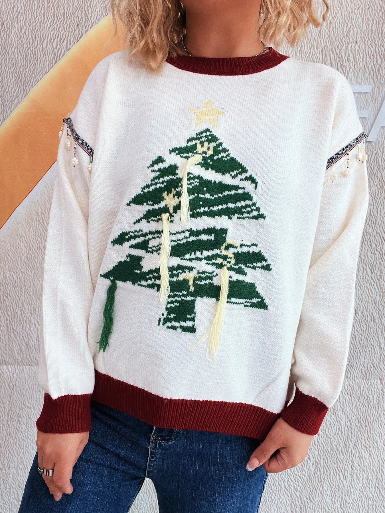 Christmas Tree Long Sleeve Sweater - Fashorio
