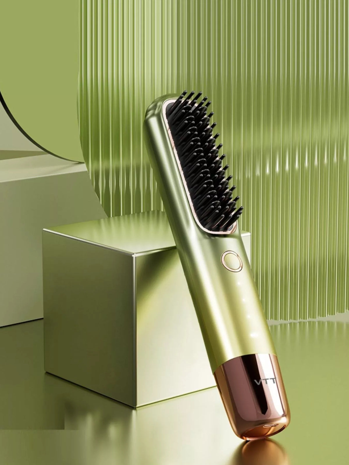 Comb straightening a hair section