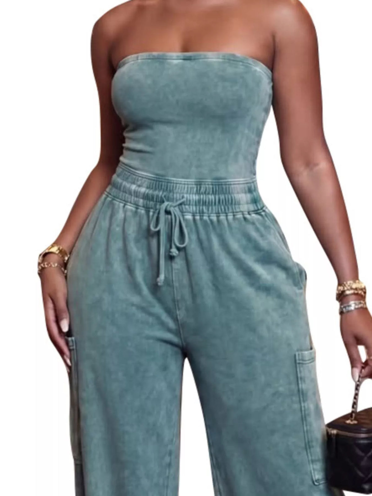 Wide leg jumpsuit back view