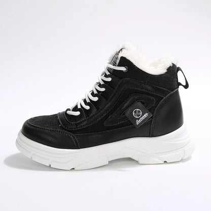 High-Top Platform Chunky Sneaker Boots with Lace-Up - Fashorio
