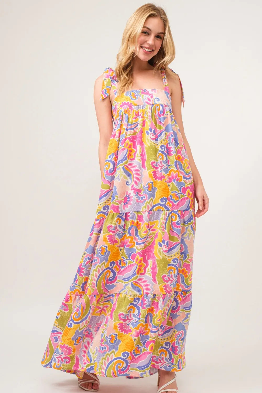 Full length printed maxi dress