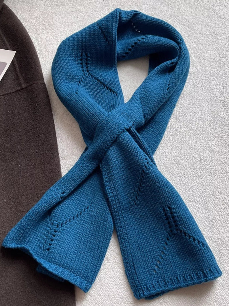Wool openwork knit scarf in soft wool